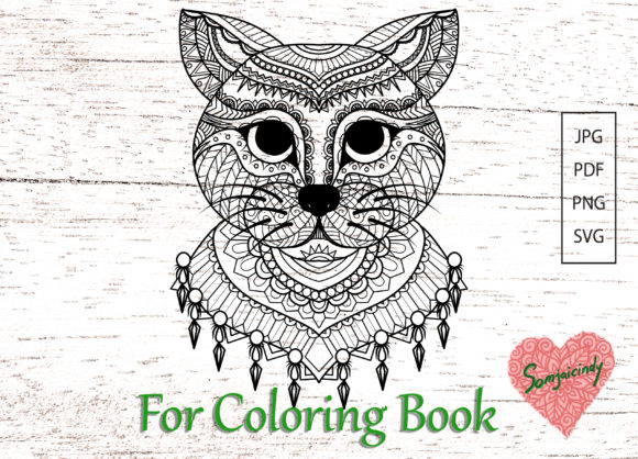 Abstract Cat for Adult Coloring Book: A Versatile Graphics Asset