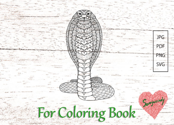 Abstract Cobra for Adult Coloring: A Graphics Must-Have