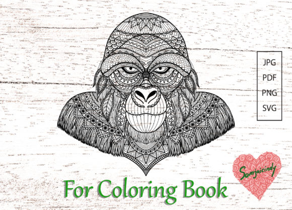 Abstract Gorilla for Adult Coloring: A Creative Graphics Asset
