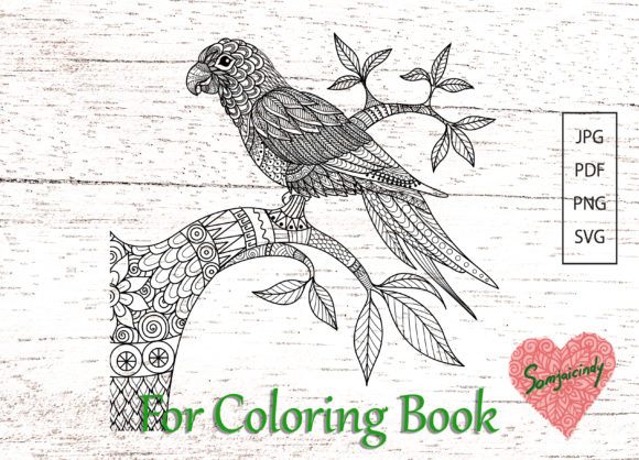 Abstract Parrot for Adult Coloring: A Vibrant Graphics Asset
