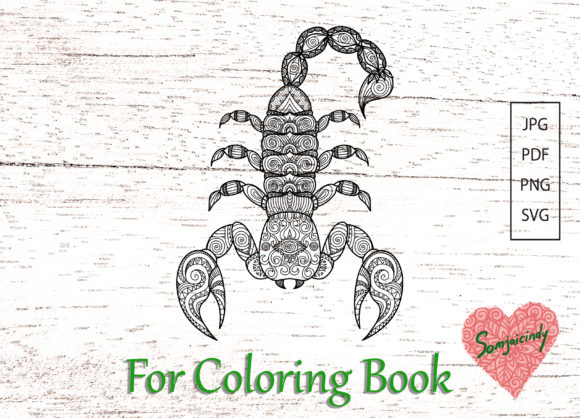 Abstract Scorpion for Coloring: A Unique Graphics Asset