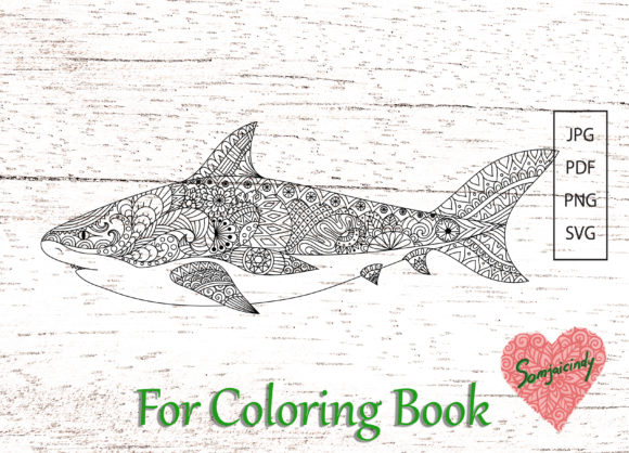 Abstract Shark for Adult Coloring: A Graphics Review