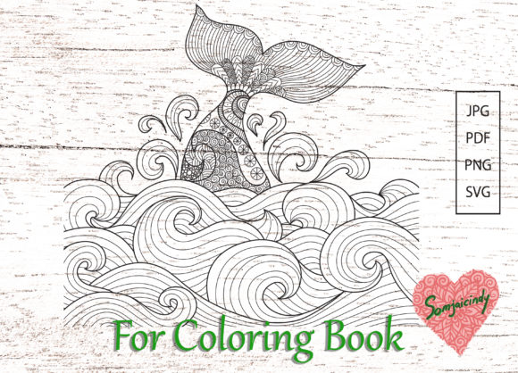 Abstract Whale for Adult Coloring Book: A Graphics Gem