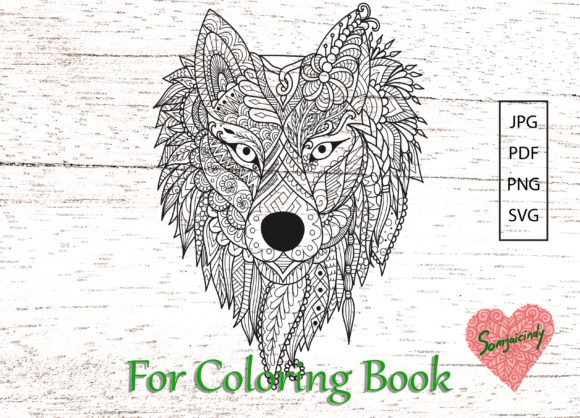 Abstract Wolf for Adult Coloring: A Graphics Asset Review