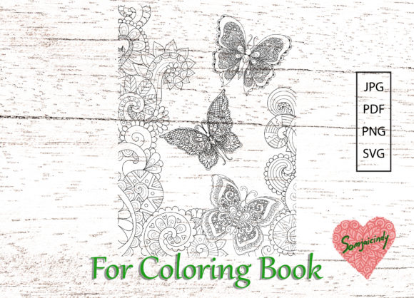 Butterflies for Adult Coloring Book: A Versatile Graphics Asset