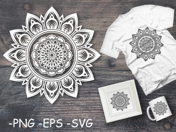 Circular Pattern Mandala Art 45: A Versatile Graphics Asset for Crafts