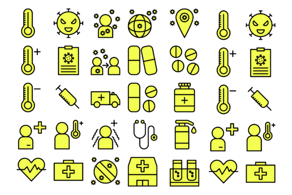 Corona Virus Disease Graphics: Icons for Digital Sellers