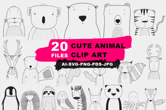 Cute Animal Clip Art Bundle for Creative Projects
