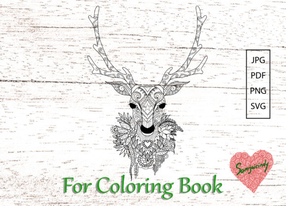Deer for Adult Coloring Book: A Versatile Graphics Asset