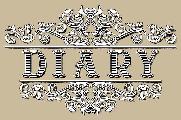 Diary Vintage Ornamental Frame: A Charming Graphics and Illustrations Asset