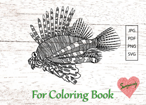 Enhance Your Content with Lionfish for Adult Coloring Book Graphics