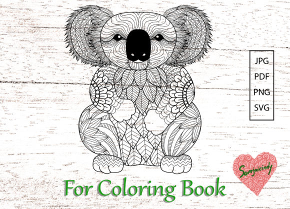 Explore Koala for Adult Coloring Book Graphics