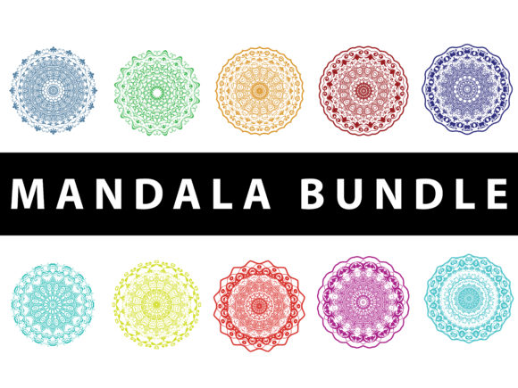 Exploring Mandala Pack 10 Item Colorful for Branding