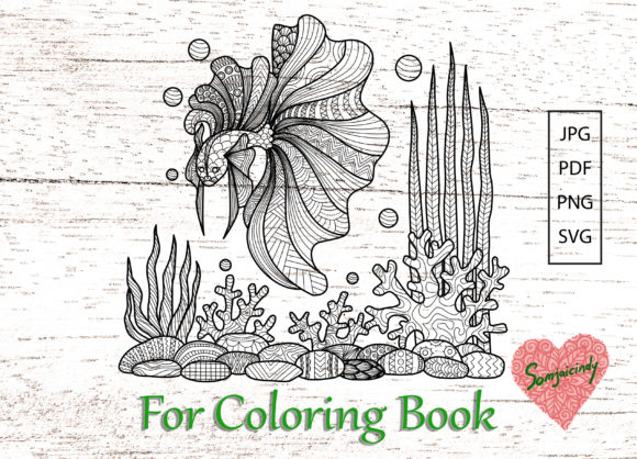 Fighting Fish Graphics for Adult Coloring Pages Amp