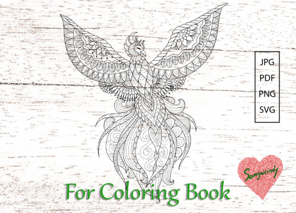 Phoenix for Adult Coloring Book: A Versatile Graphics Asset