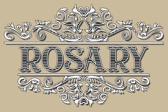 Rosary Vintage Ornamental Frame: A Versatile Graphics Asset