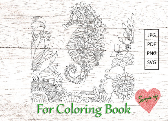 Seahorse for Adult Coloring Book: A Versatile Graphics Asset