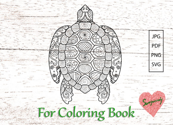 Turtle for Adult Coloring Book: A Versatile Graphics Asset