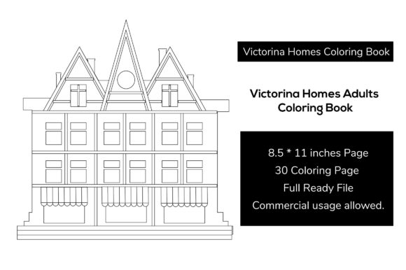 Victorina Homes Coloring Book for Adults: A Graphic Asset for Creative Branding