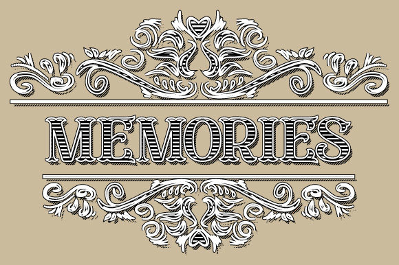 Vintage Memories Ornament Frame: A Charming Graphics Asset