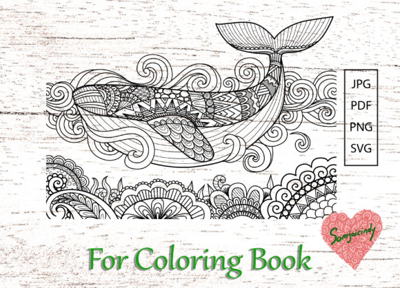 Whale for Adult Coloring Book: A Creative Graphics Asset